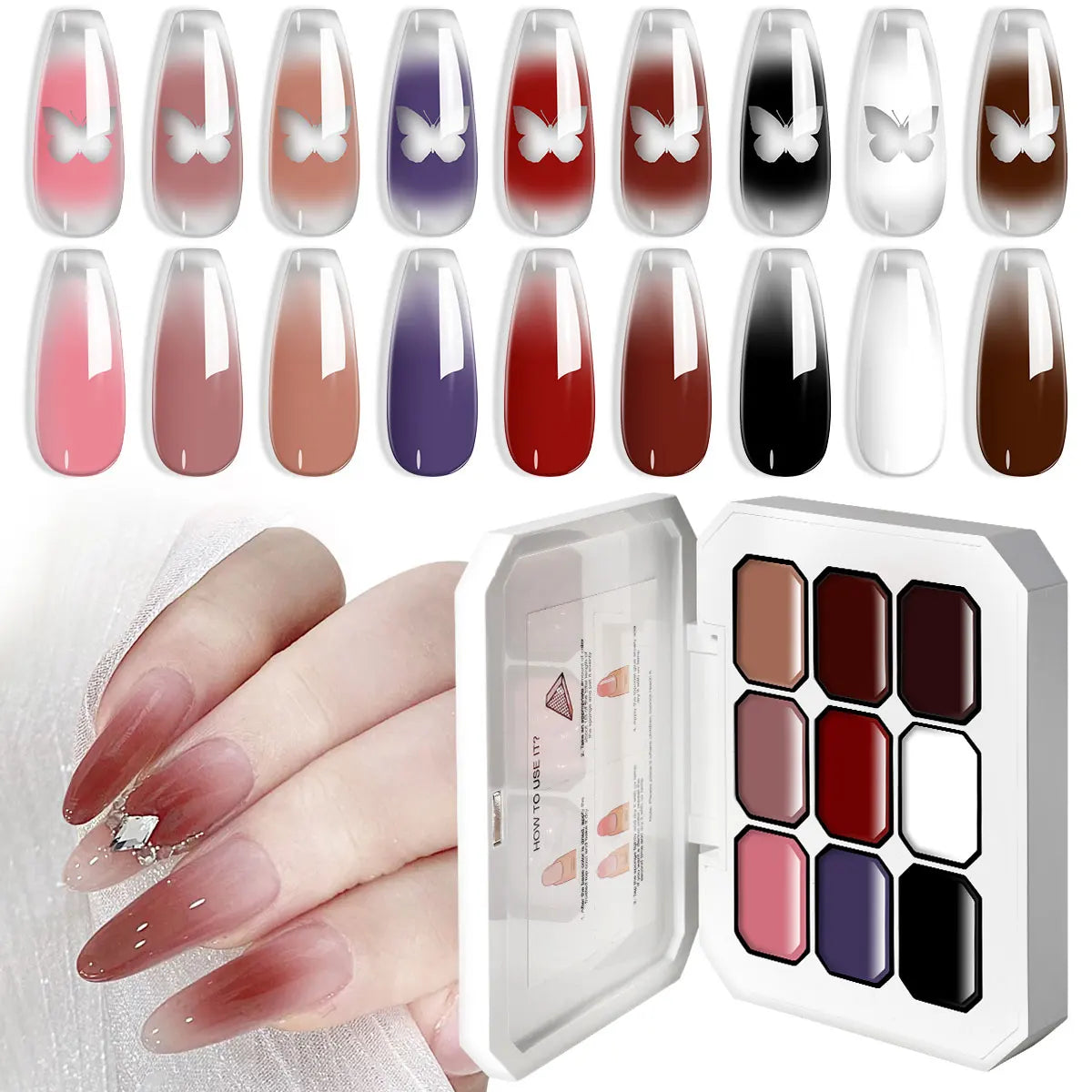 Gradient Painting Gel Nail Polish Kit for DIY Nail Art - Quick-Dry & Long-Lasting