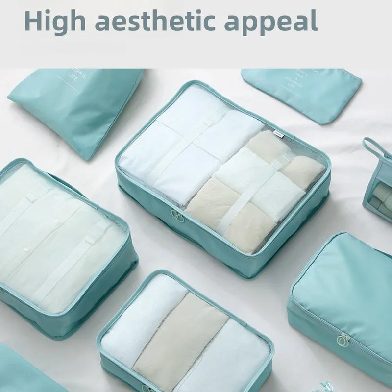 6-Piece Travel Storage Bag Set Waterproof Large Capacity Luggage Organizers