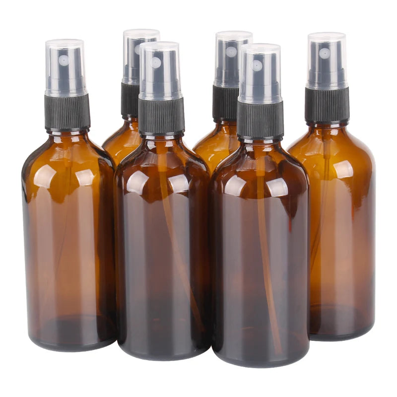 Refillable Amber Glass Spray Bottles Set for Perfume & Essential Oils