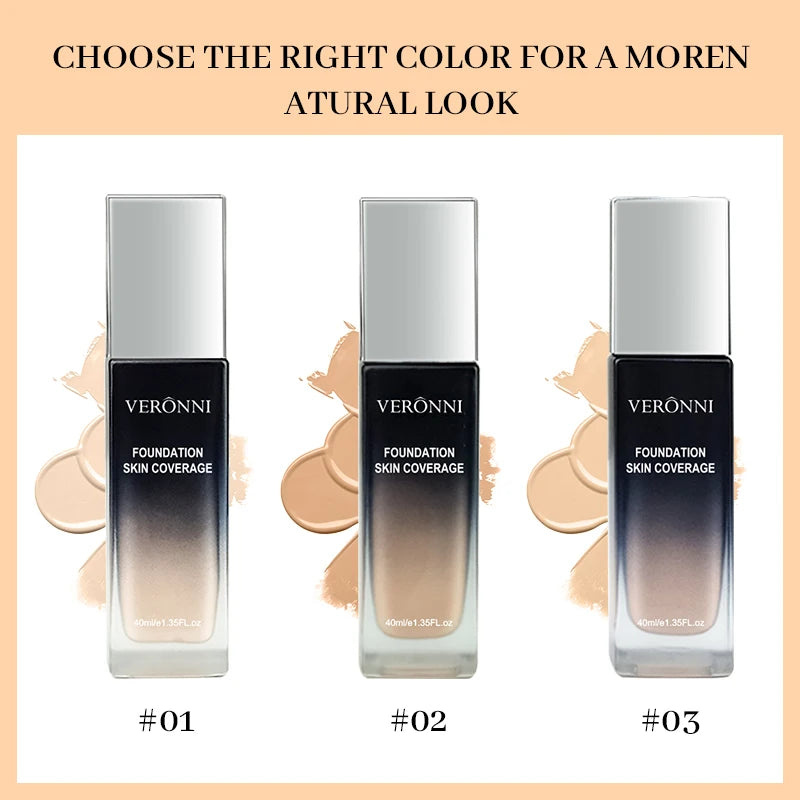 Liquid Foundation Concealer Face Makeup Waterproof Oil-Control Long Lasting 40ml