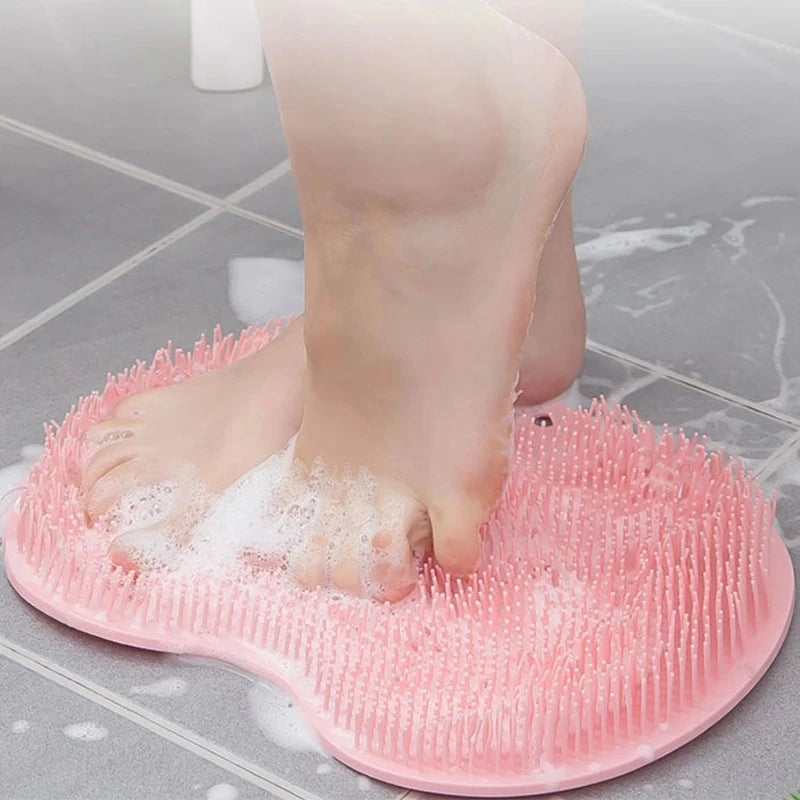 Foot Wash Brush with Sucker, Exfoliating Bath Pad & Massage Mat for Shower and Foot Care
