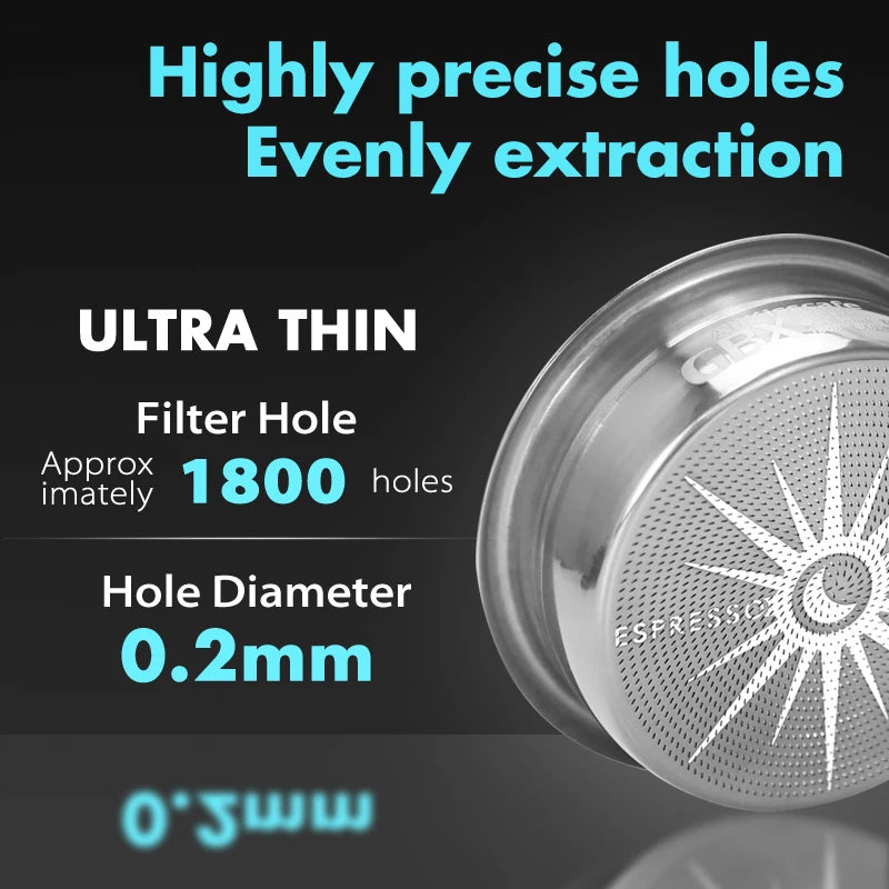 Precision 58mm Espresso Filter Basket for Portafilter Coffee Machines