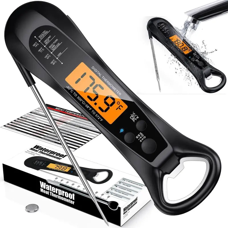Instant Read Meat Thermometer for Cooking - Digital Food Thermometer with Backlight & Magnet