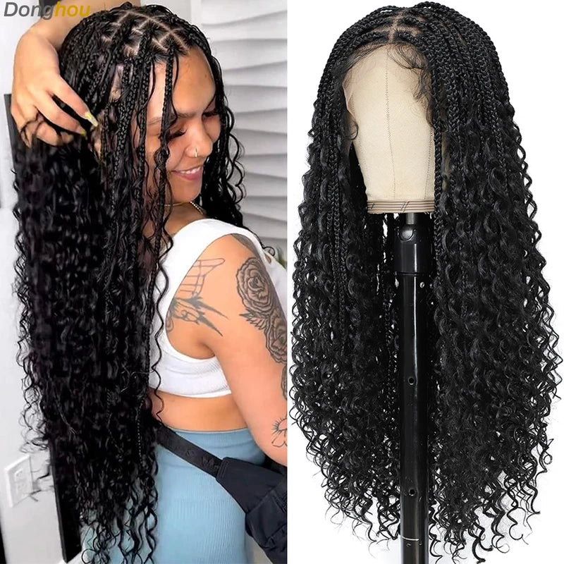 Boho Lace Front Braid Wig for Women - Natural Hairline, Lightweight, Multi-Color Options