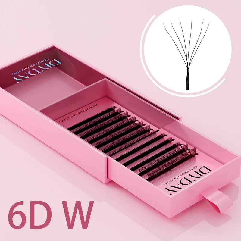 DIYDAY 5D W Shape Eyelash Extensions Premade Fans Natural Soft Lashes