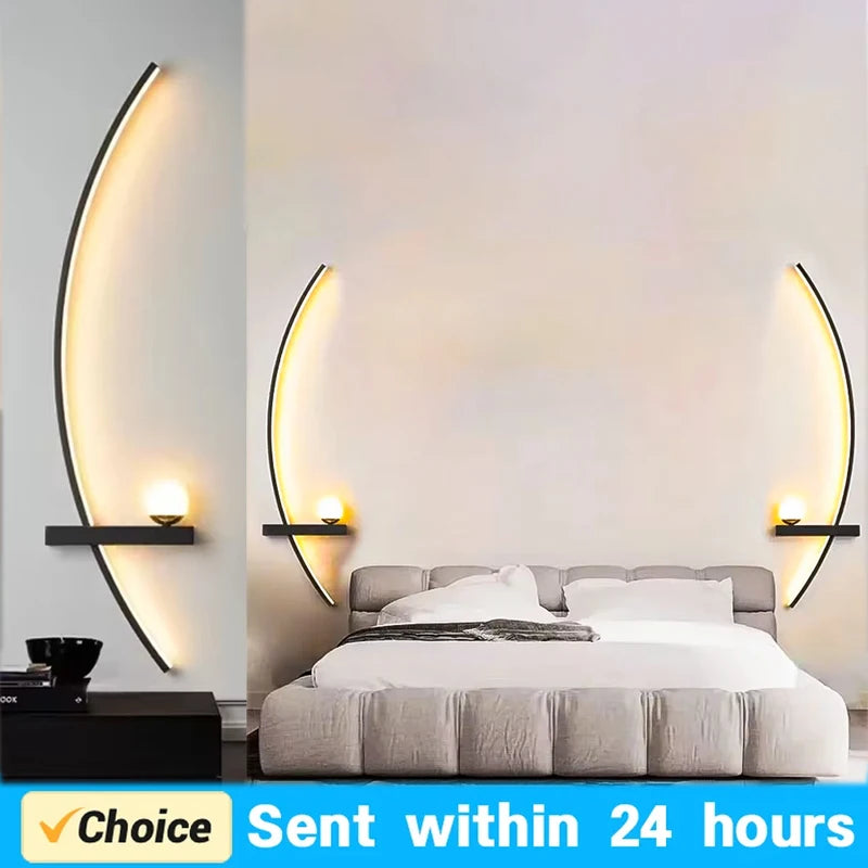 Modern LED Wall Sconce - Minimalist Stripes Decorative Lighting for Bedroom & Living Room
