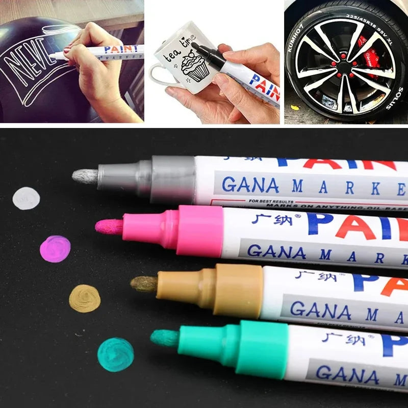 Car Paint Marker Waterproof Oily Paint Pen for Tire, Metal, Glass, Wood