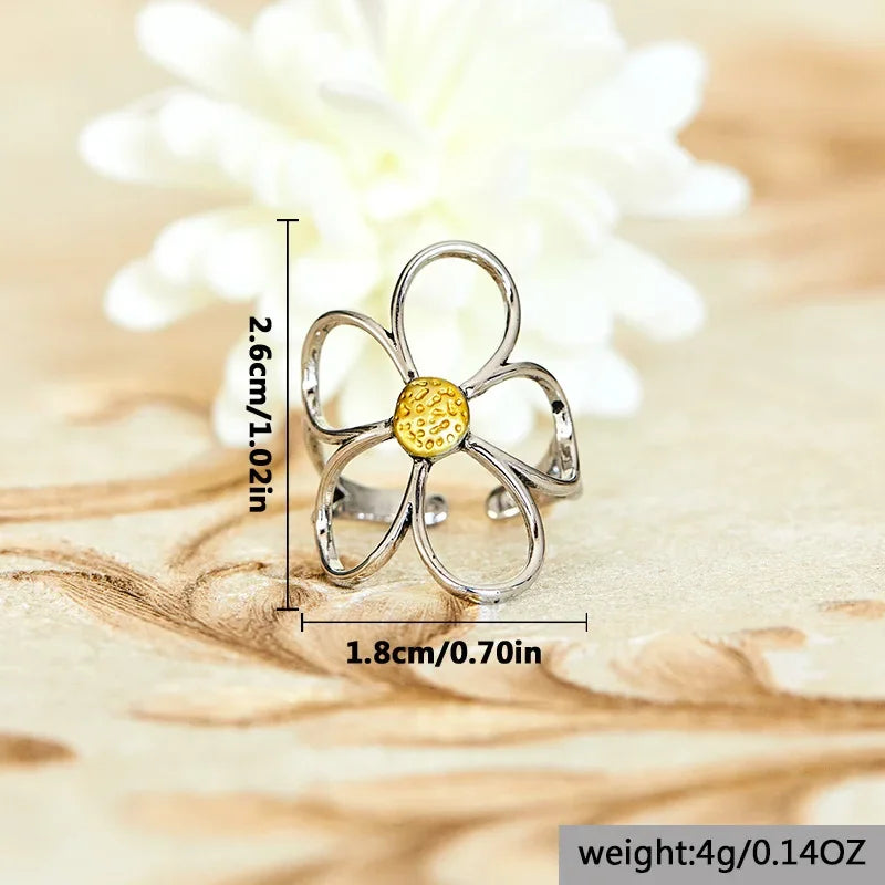 Simple Daisy Flower Ring for Women - Personalized Daily Jewelry Gift