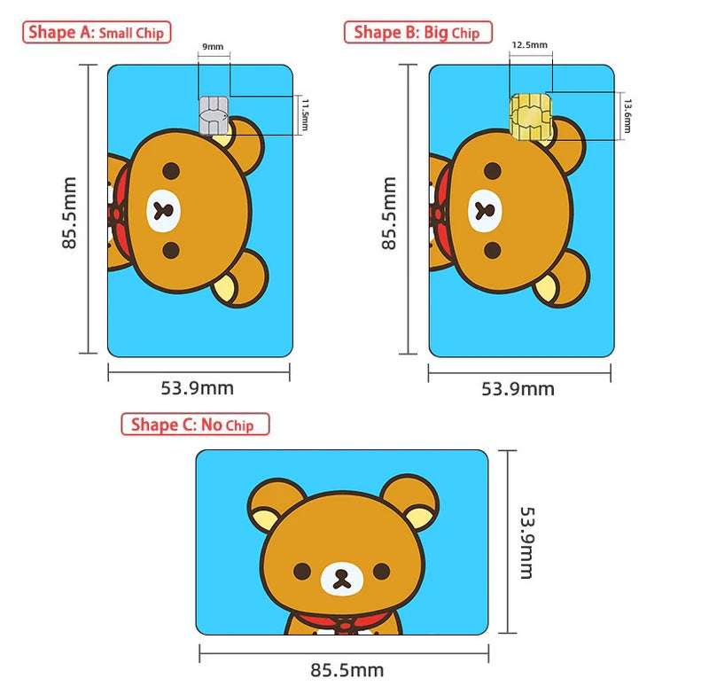 Cute Cartoon Credit Card Skin Stickers - Rilakkuma Matte Card Decorations