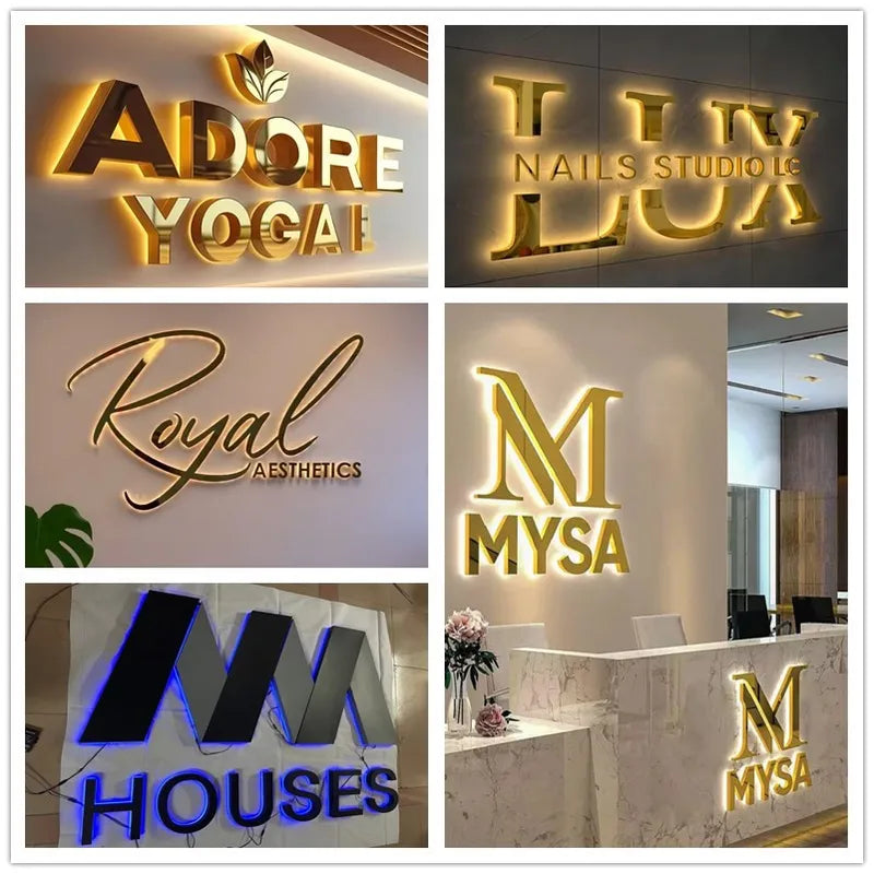 Custom LED Backlit 3D Metal Letter Sign for Business & Trade Show