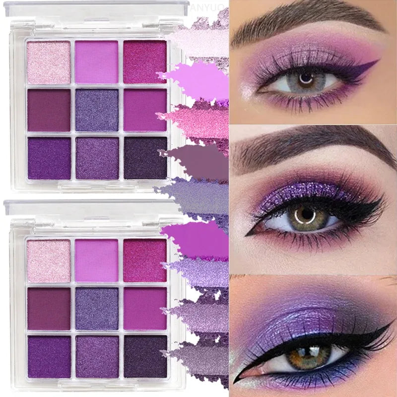 Colorful Glitter Eyeshadow Palette with Long-Lasting Shimmer & Matte Finishes