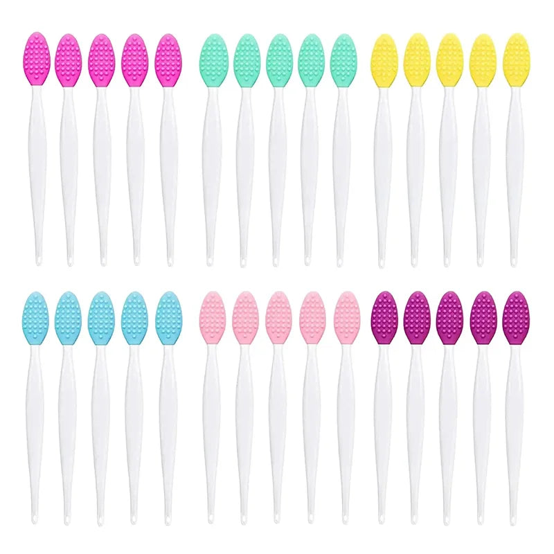 Silicone Lip & Nose Exfoliating Brush Set - Double-Sided Makeup Tools
