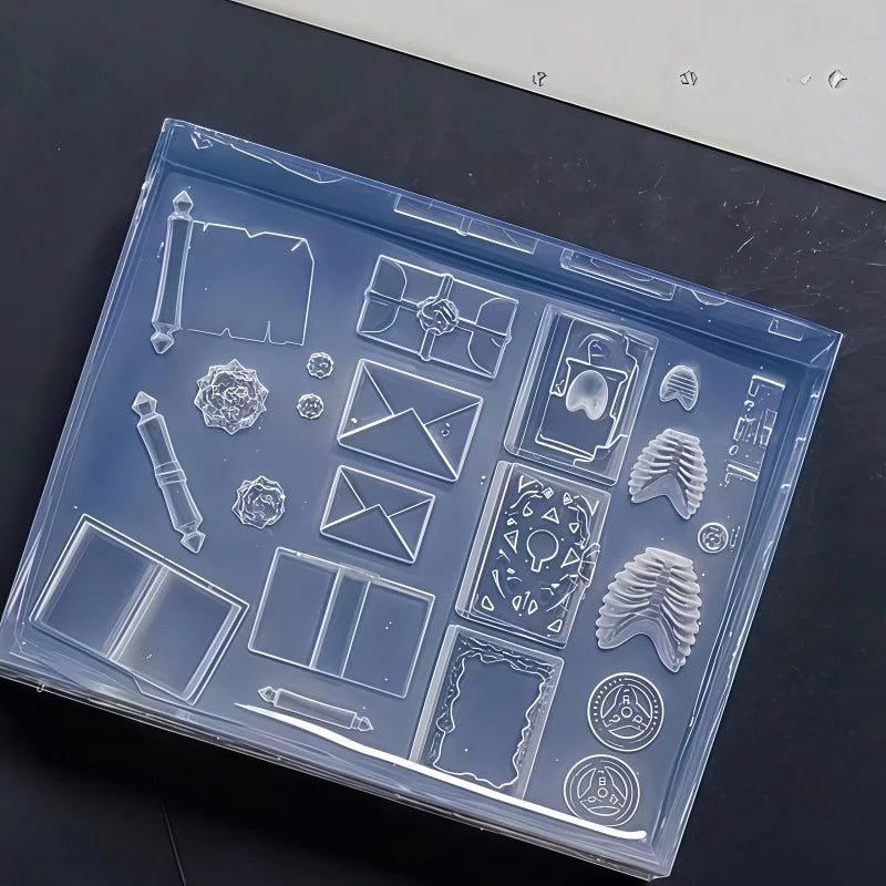 3D Nail Silicone Mold for Gothic Vintage Spell Book Nail Art Charms