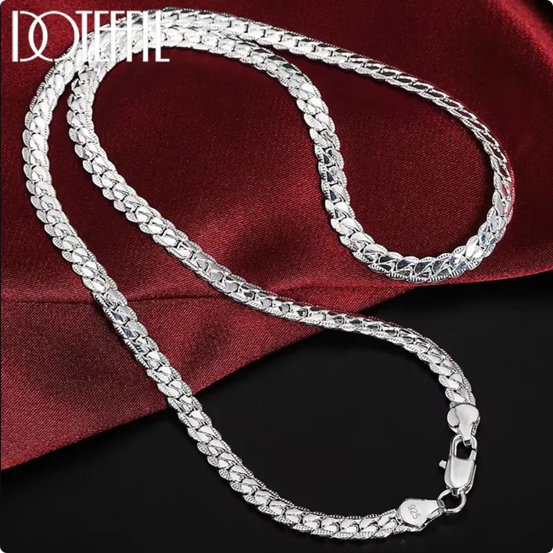 925 Sterling Silver Chain Necklace & Bracelet Set for Women & Men - Multiple Lengths & Colors