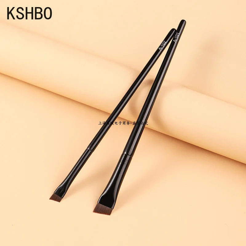 2pcs Eyebrow & Eyeliner Makeup Brush Set - Small Angled Cosmetic Tools