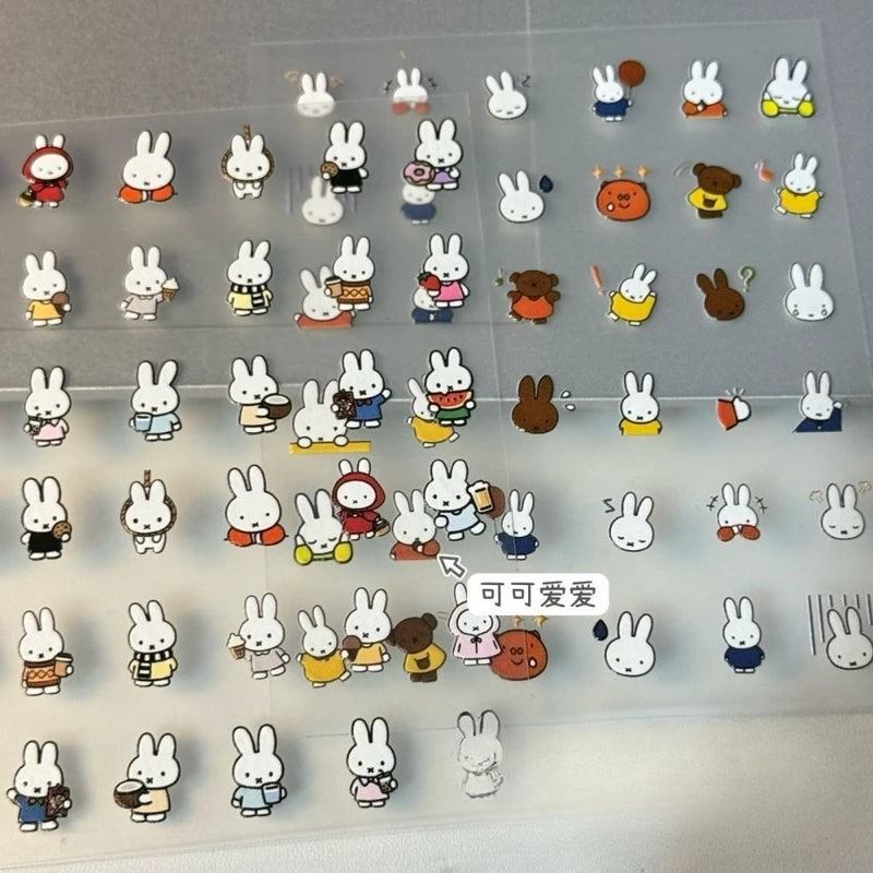 Kawaii Miffy Embossed 3D Waterproof Nail & Craft Stickers - Gift for Girls