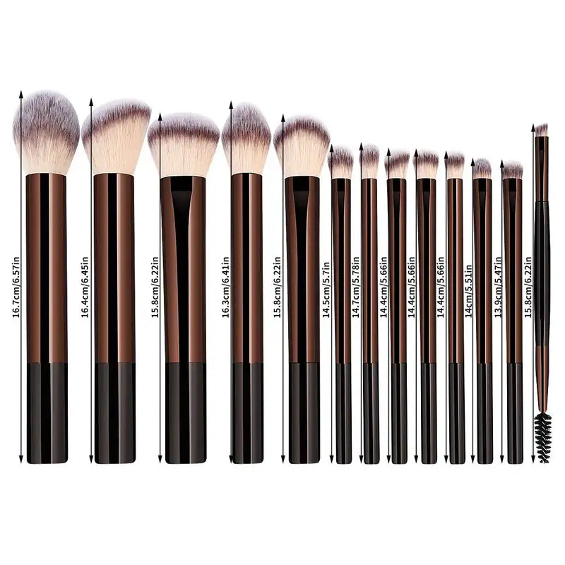 13-Piece Makeup Brush Set with Face, Eye, and Blush Brushes - Face Cosmetic Tools