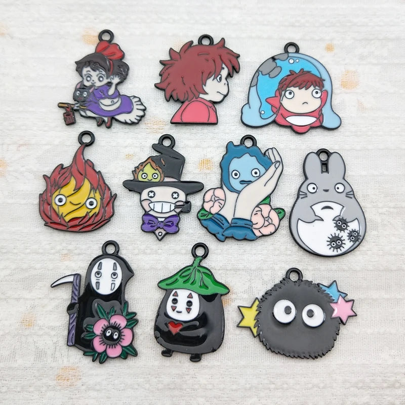 10pcs Cartoon Charm Jewelry Pendant Set for Earrings Bracelets Keychains Craft Supplies Alloy Metal