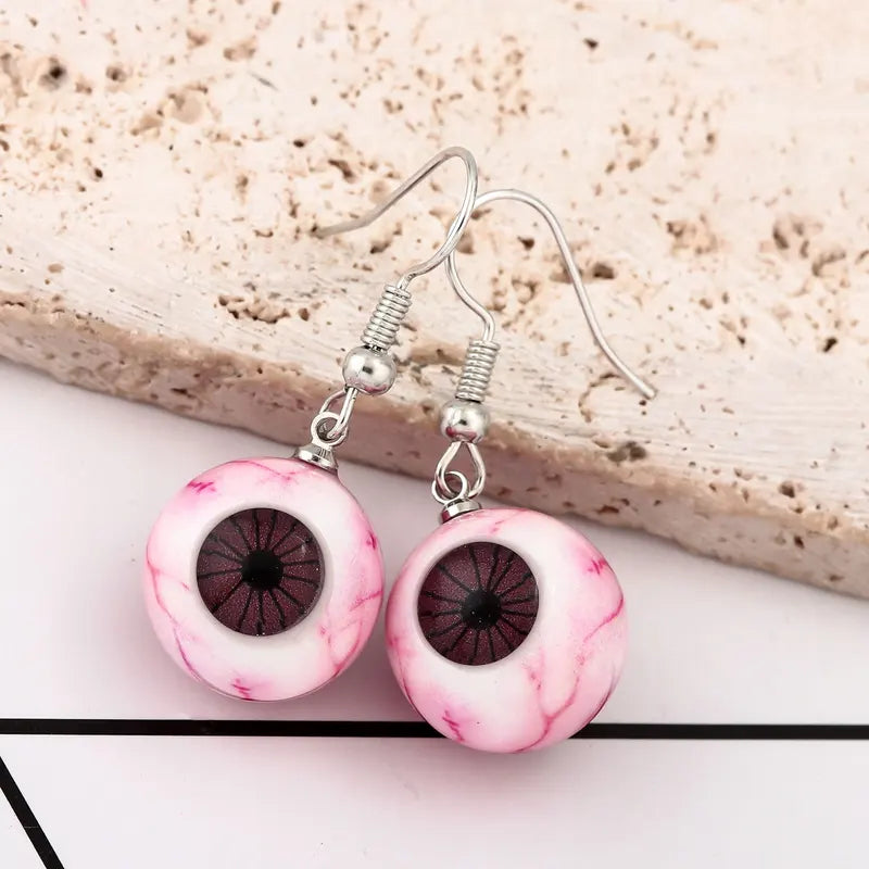 Halloween Gothic Bloodshot Eyeball Earrings 3D Horror Jewelry Gift
