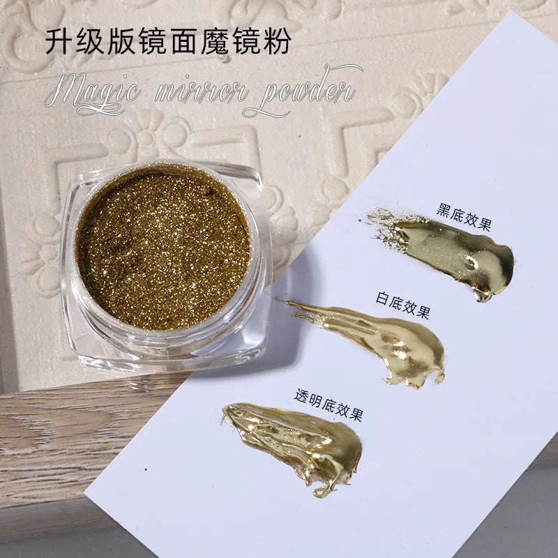 Luxury Gold Mirror Powder Nail Art Glitter Set - Metallic Chrome Pigments for UV Gel Polish & Manicure