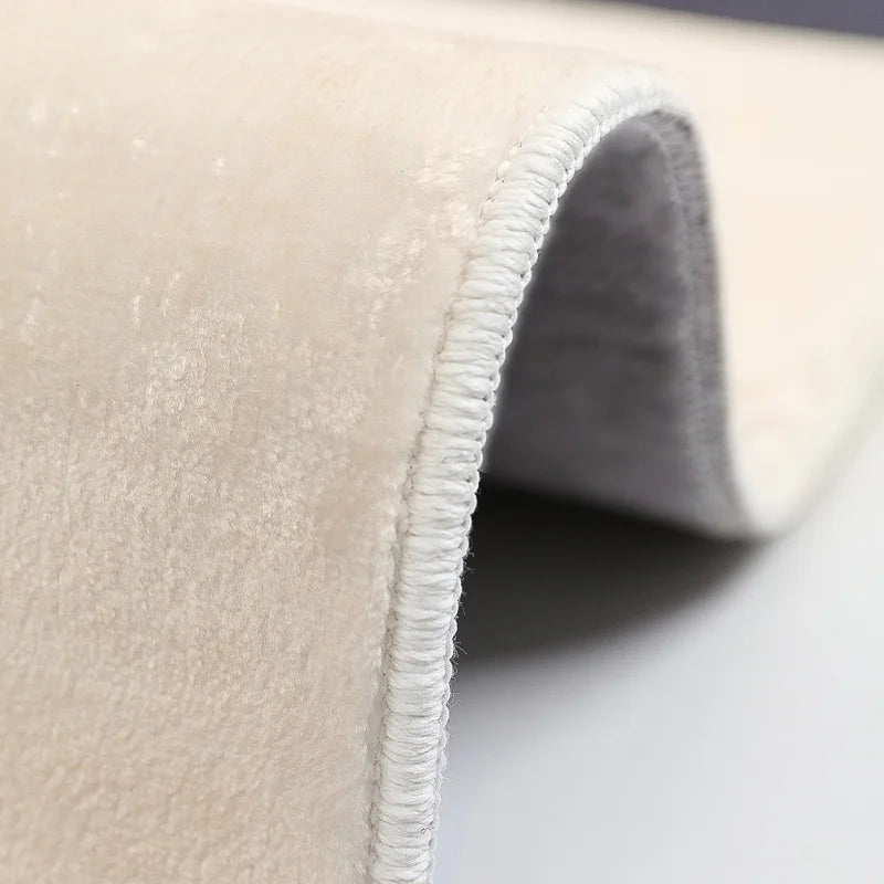 Large Round Plush Carpet Area Rug - Non-Slip Washable Minimalist Bedroom Decor
