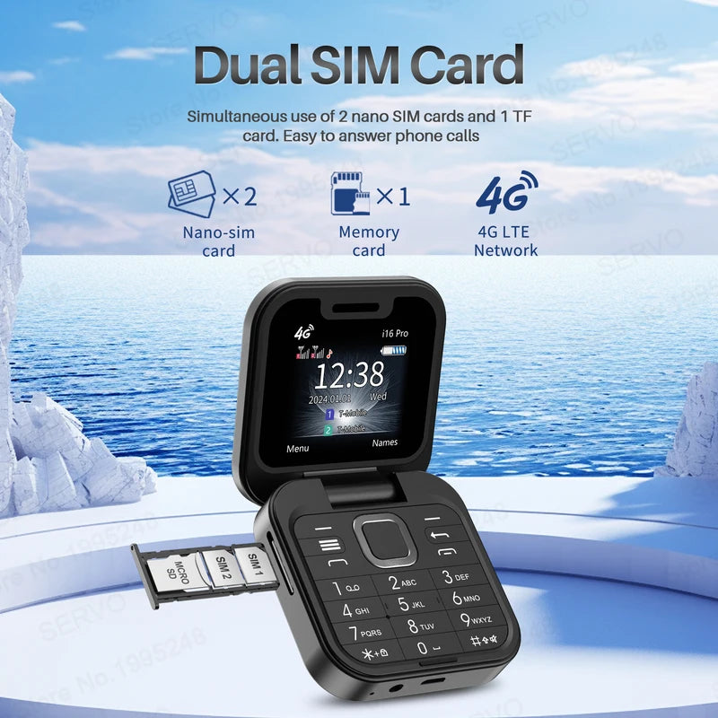 Mini Foldable GSM/4G LTE Mobile Phone with Dual SIM & Call Recording