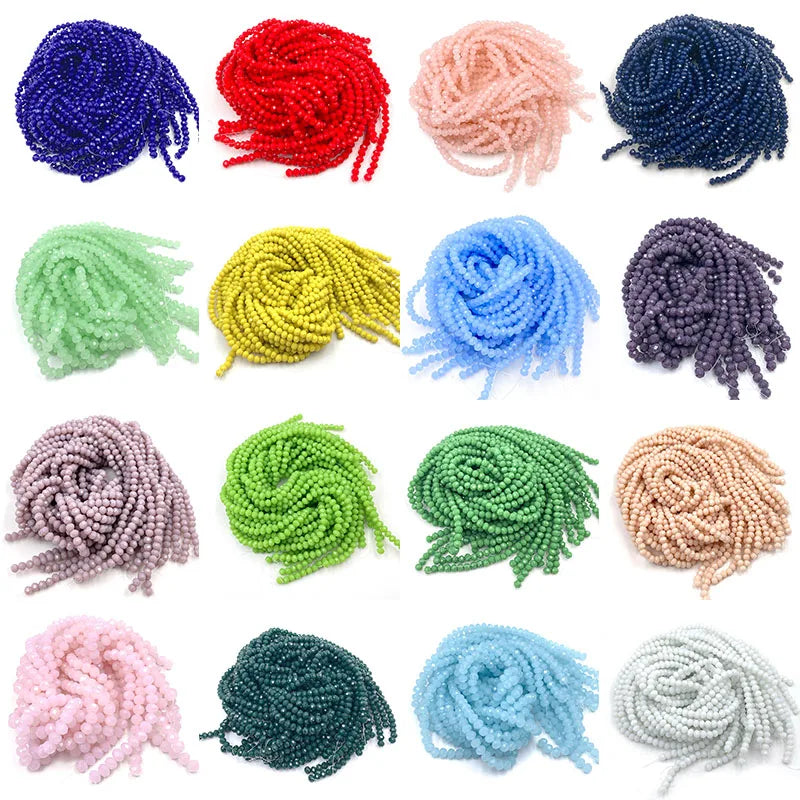 Crystal Beads for Jewelry Making - Rondelle Faceted Glass Spacer Beads