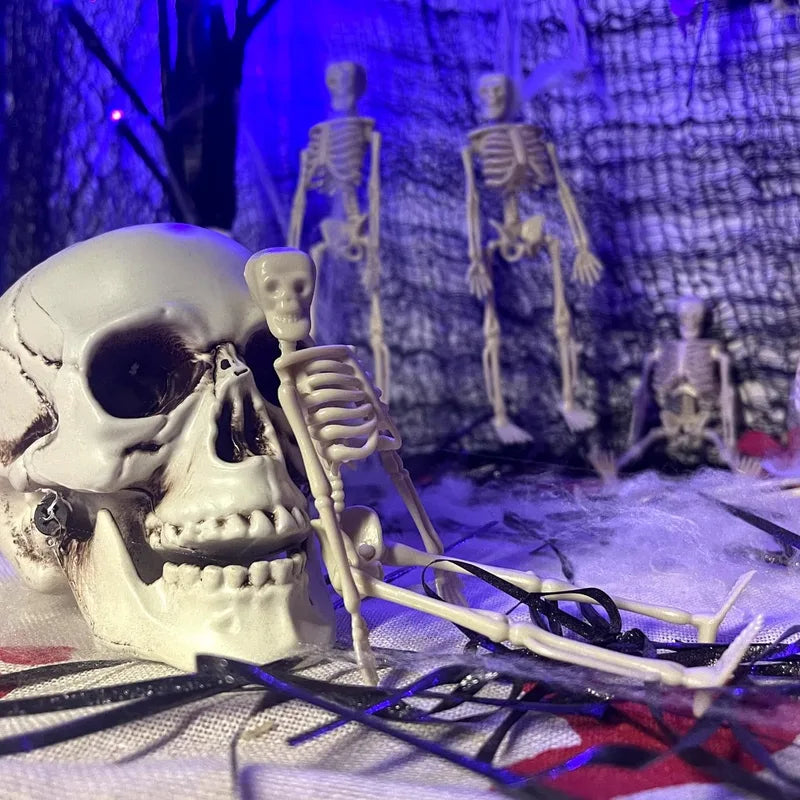 Halloween Movable Skeleton Decorations Set - DIY Spooky Skeleton Props for Parties