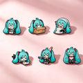 Kawaii Enamel Pin Set - Multi-Pose Vocaloid Anime Brooches for Backpack & Gift