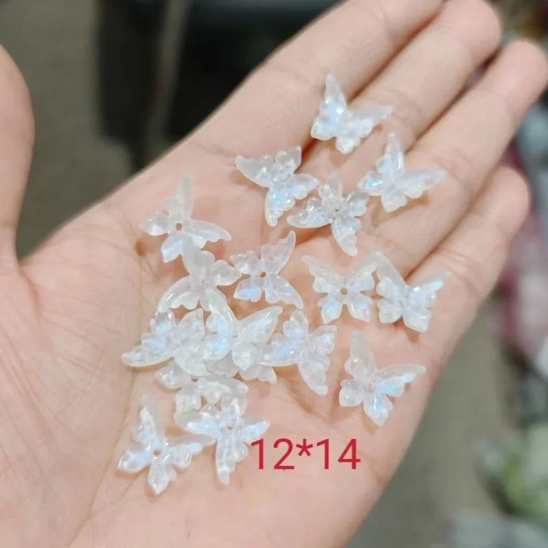 20pcs Butterfly Beads 12x14mm Czech Glass Loose Beads for Jewelry Making
