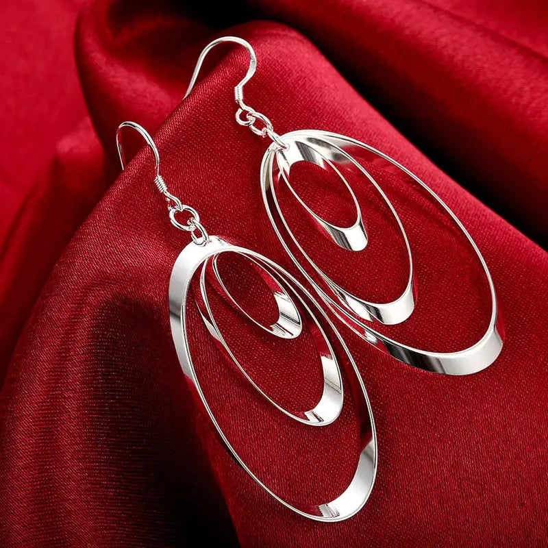 925 Sterling Silver Earrings for Women and Girls Round Charm Jewelry Wedding Engagement