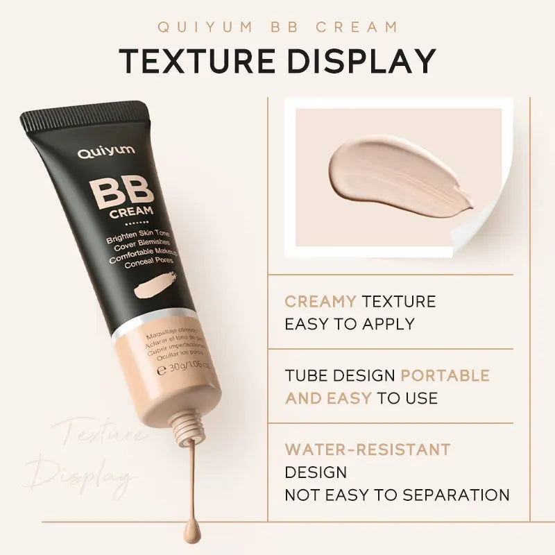 High Coverage Waterproof BB Cream Foundation Concealer Primer - Brighten & Even Skin Tone