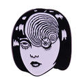 Junji Ito Enamel Pin Horror Movie Girl Metal Badge Comic Series Brooch - Halloween Accessories