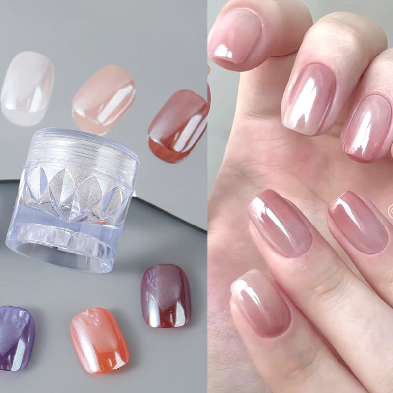 Pearl White Nail Glitter Dust Chrome Powder for Mirror & Gradient Nail Art