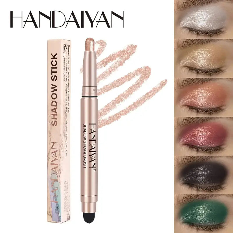 Waterproof Metallic Eyeshadow Stick Set - Long Lasting Cream & Highlight Pen