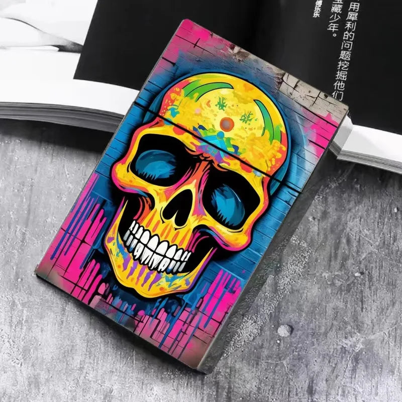 Skull Cigarette Case Organizer for 8mm Cigarettes - Halloween Decor & Smoking Gadget