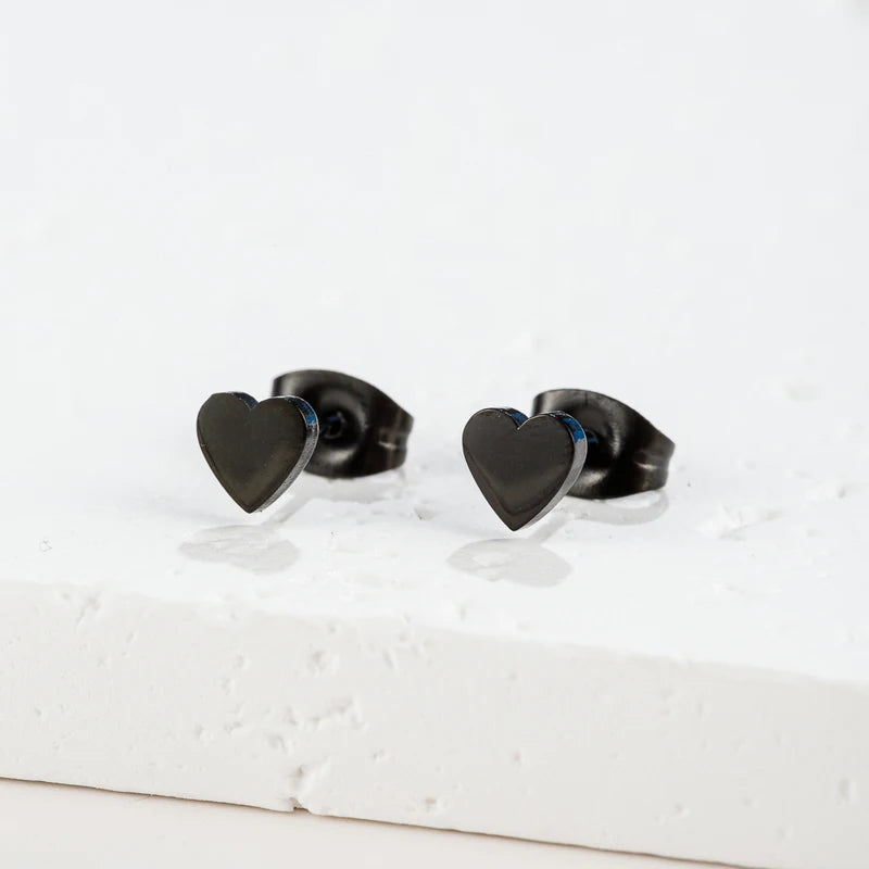 Stainless Steel Heart Earrings for Women - Trendy Fashion Stud Jewelry