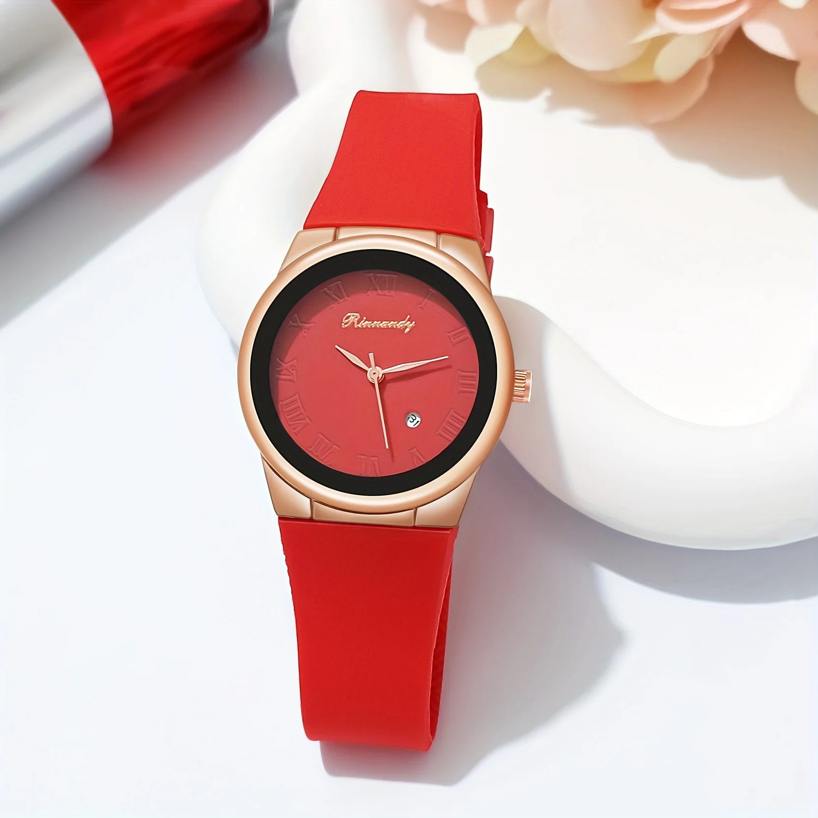 Women’s Fashion Quartz Watch with Calendar and Silicone Band – Casual Sports Wristwatch