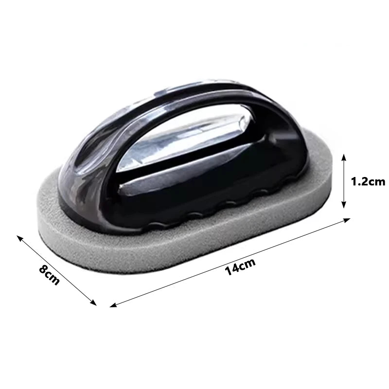 Multi-Purpose Emery Sponge Brush Cleaner with Handle - Kitchen & Bathroom Cleaning Tool