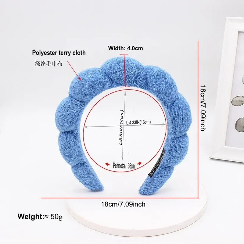 Women Girls Bubble Terry Cloth Hair Headbands - Soft Retro Hair Accessories