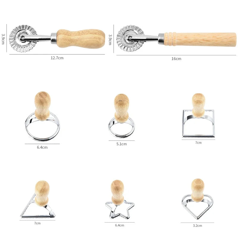 Stainless Steel Cookie Cutter Set with Pasta Press and Ravioli Mold Kit - Kitchen Tool Collection