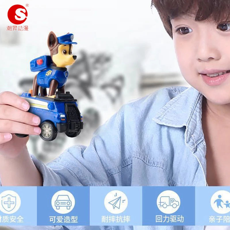 Kids Action Vehicle Playset - 4PCS Pull Back Cars & Animal Figures - Birthday Gift