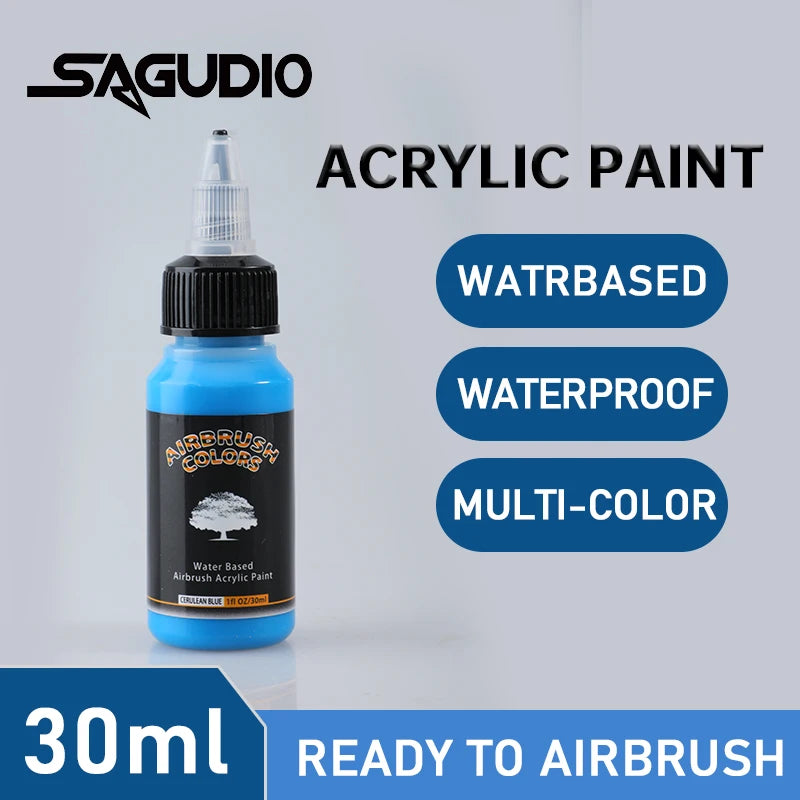 Water-Based Acrylic Airbrush Paint Set - 24 Matte Colors for Artists & Hobbyists