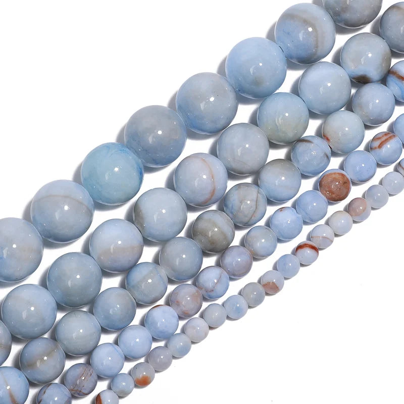 Natural Blue Persian Jade Beads for Jewelry Making DIY Charms & Bracelets - Multiple Sizes