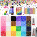 DIY Rhinestone Bedazzling Kit with 24 Colors, Glue & Tweezers for Crafting and Nail Art