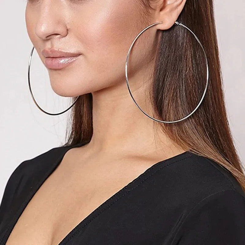 2-Pair Stainless Steel Hoop Earrings for Women Men - Fashion Jewelry Gift