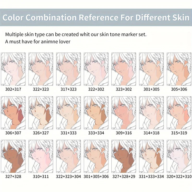 Skin Tone Markers Set - 30 Alcohol-Based Art Markers for Skin Tones, Dual Tips for Artists
