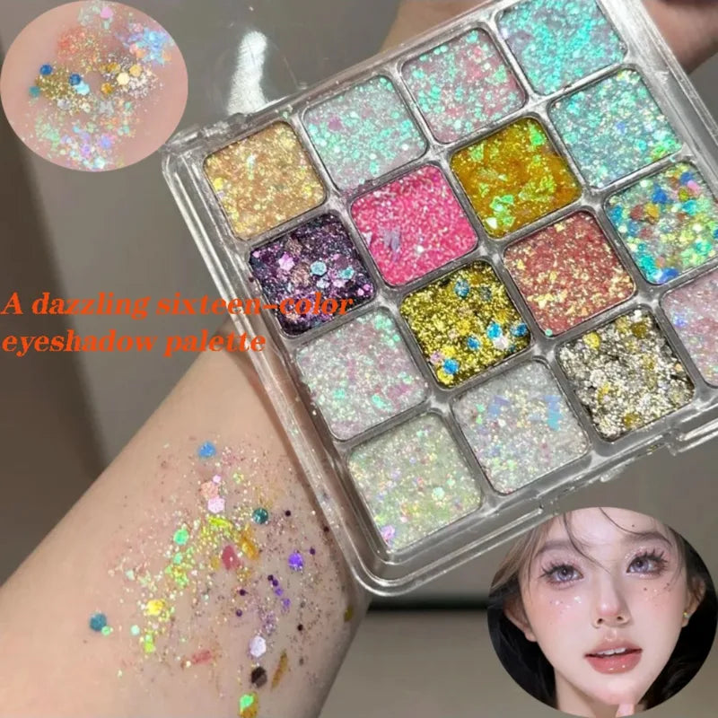 16 Color Eyeshadow Palette Pearl Matte Makeup Kit for Girls Christmas Gift