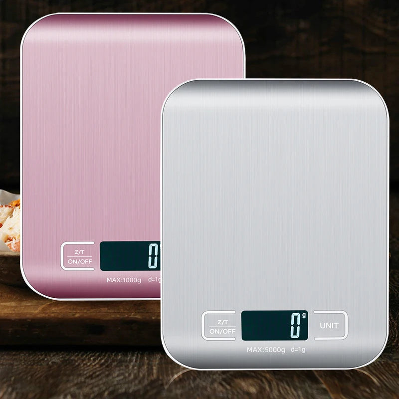 Digital Kitchen Scale 5kg/10kg Stainless Steel Food Weighing Scale USB Rechargeable