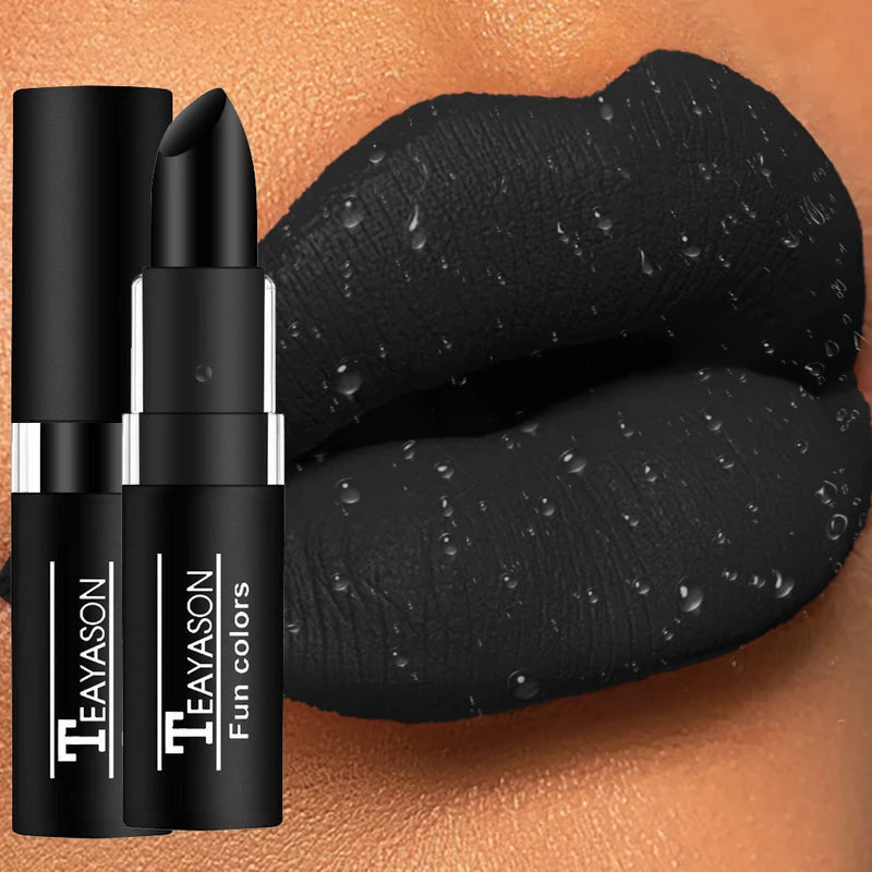 12 Colors Matte Lipstick Set - Waterproof Long-Lasting Nude & Dark Shades